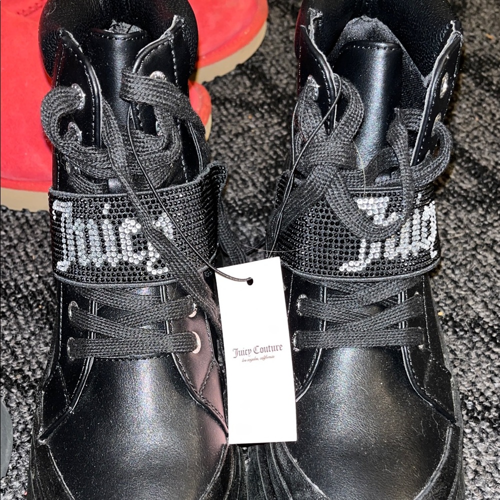 Juicy Couture Black Kids Boots with Sparkle Detail